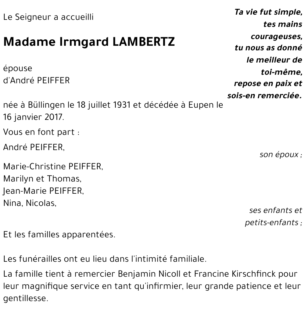 Irmgard LAMBERTZ