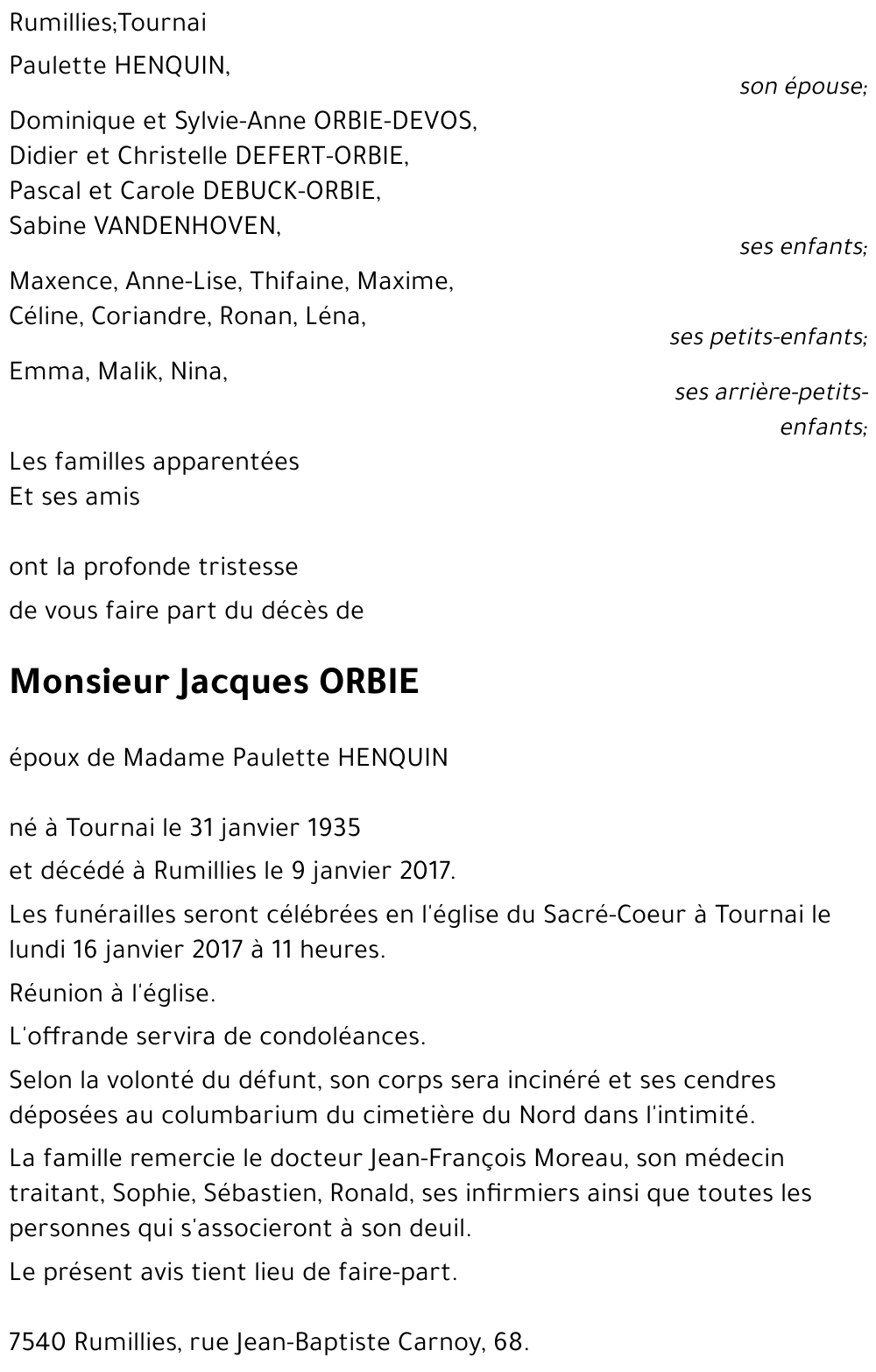 Jacques ORBIE