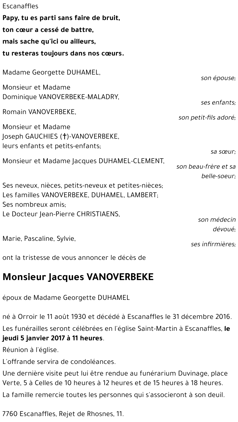 Jacques VANOVERBEKE