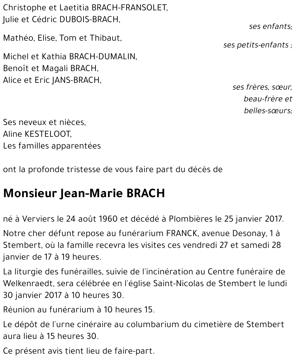 Jean-Marie BRACH