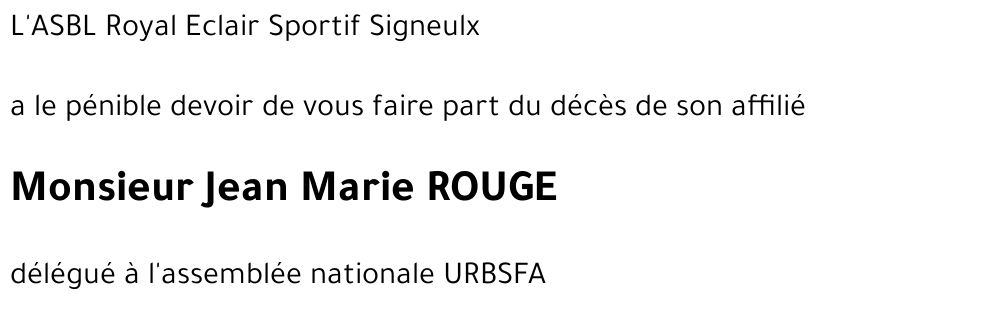 Jean Marie ROUGE