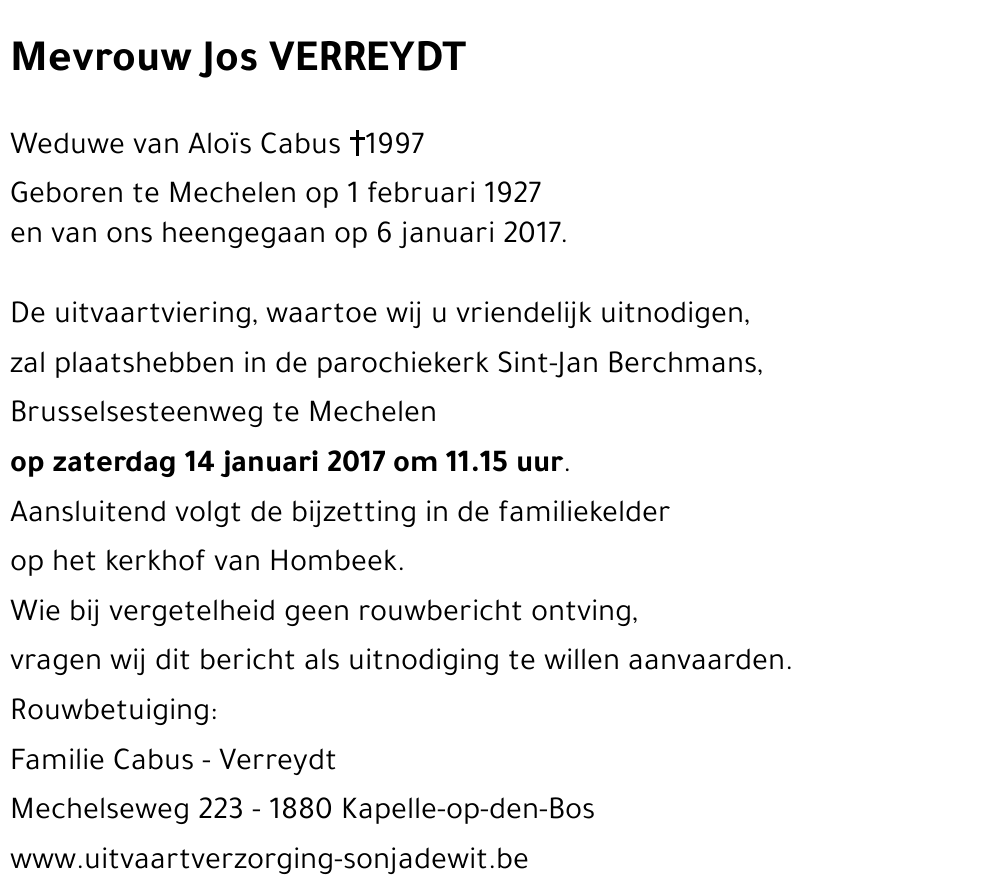 Jos VERREYDT