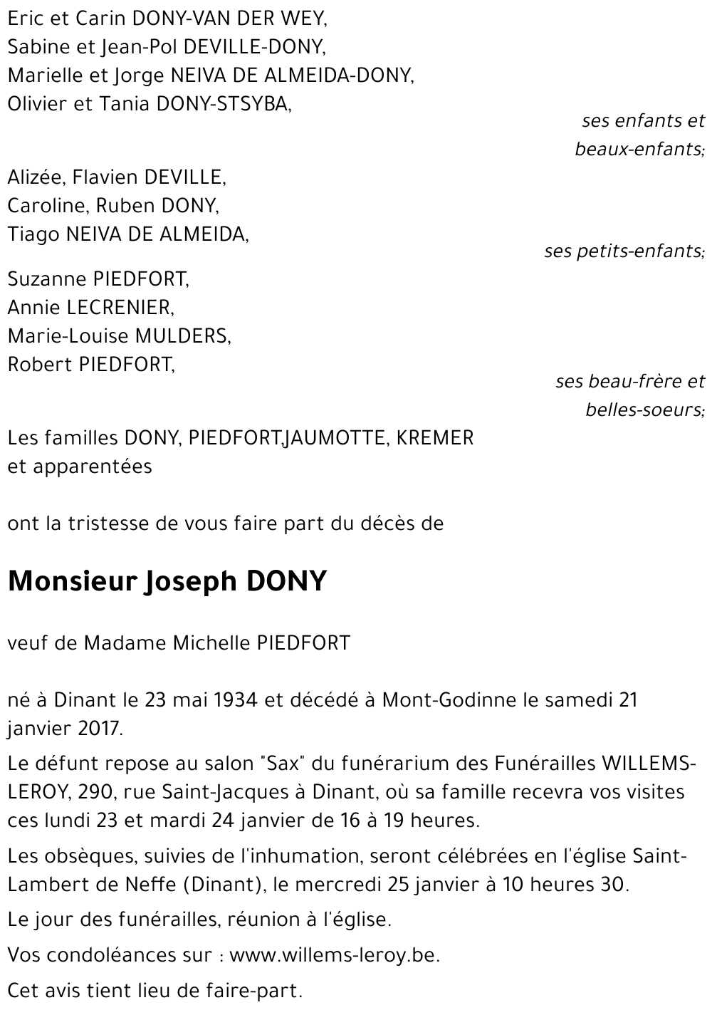 Joseph DONY