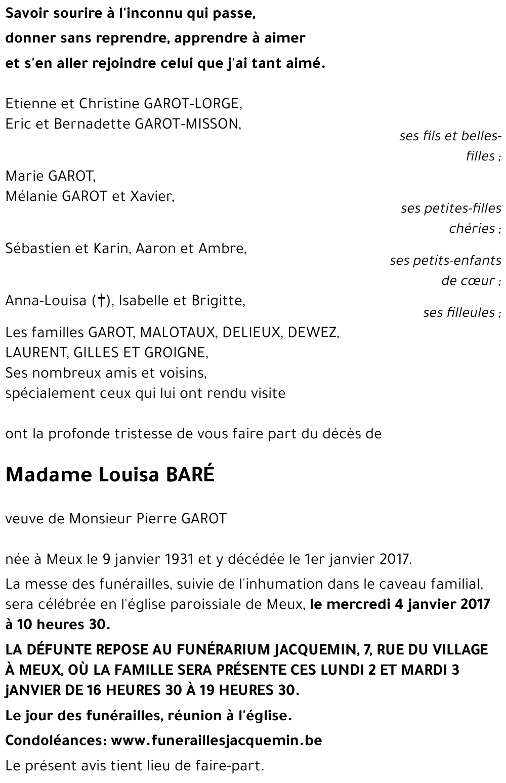 Louisa BARÉ