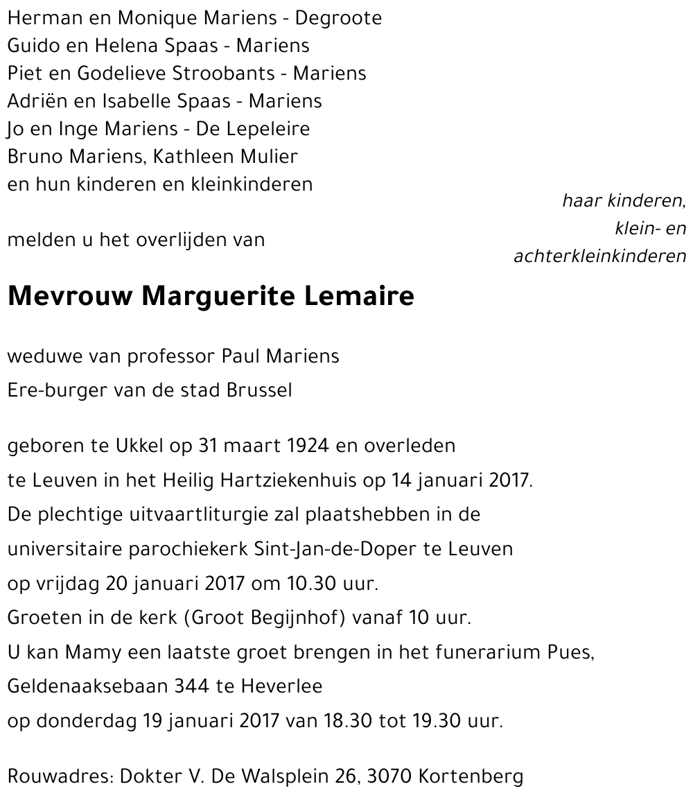 Marguerite Lemaire