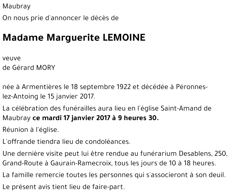 Marguerite LEMOINE