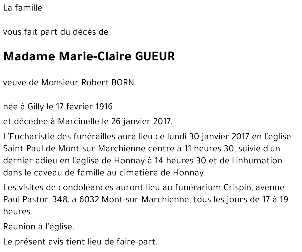 Marie-Claire GUEUR