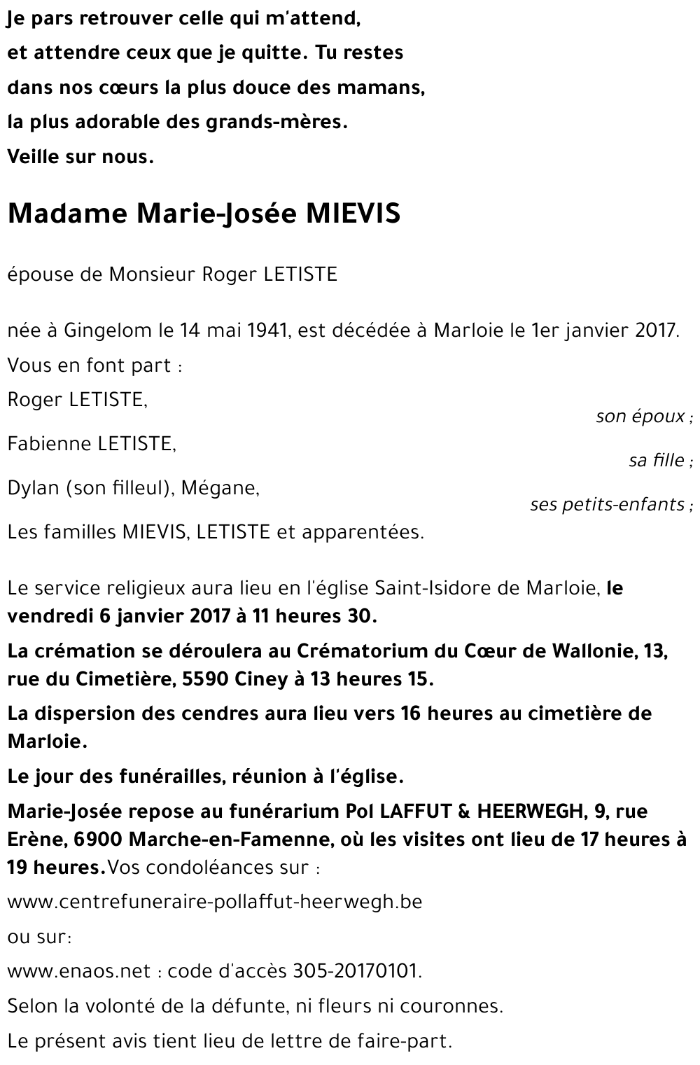 Marie-Josée MIEVIS