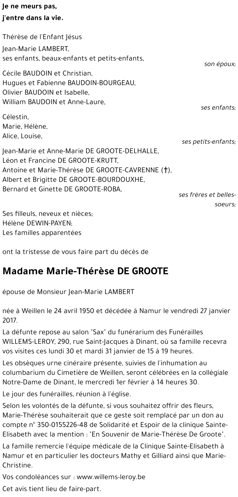 Marie-Thérèse DE GROOTE