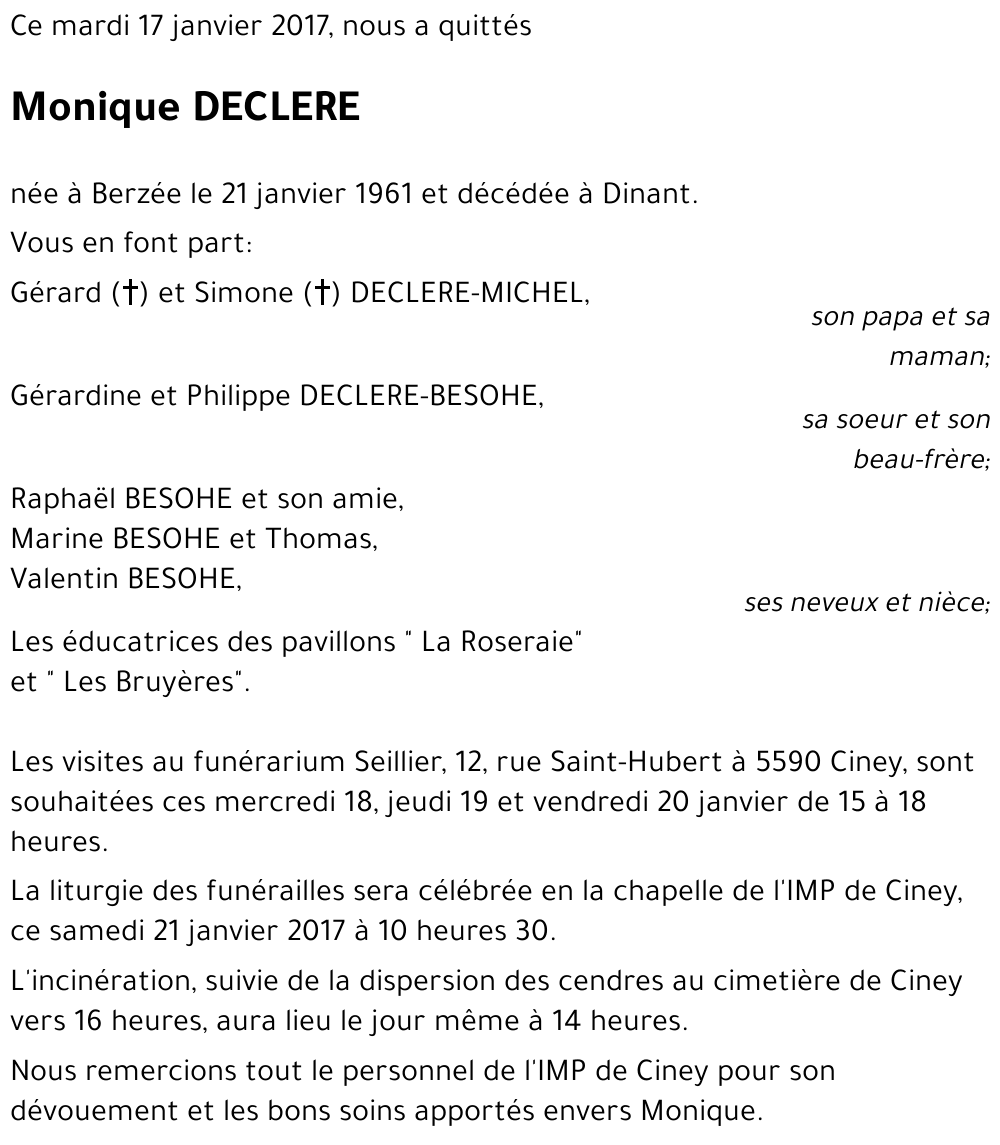 Monique DECLERE