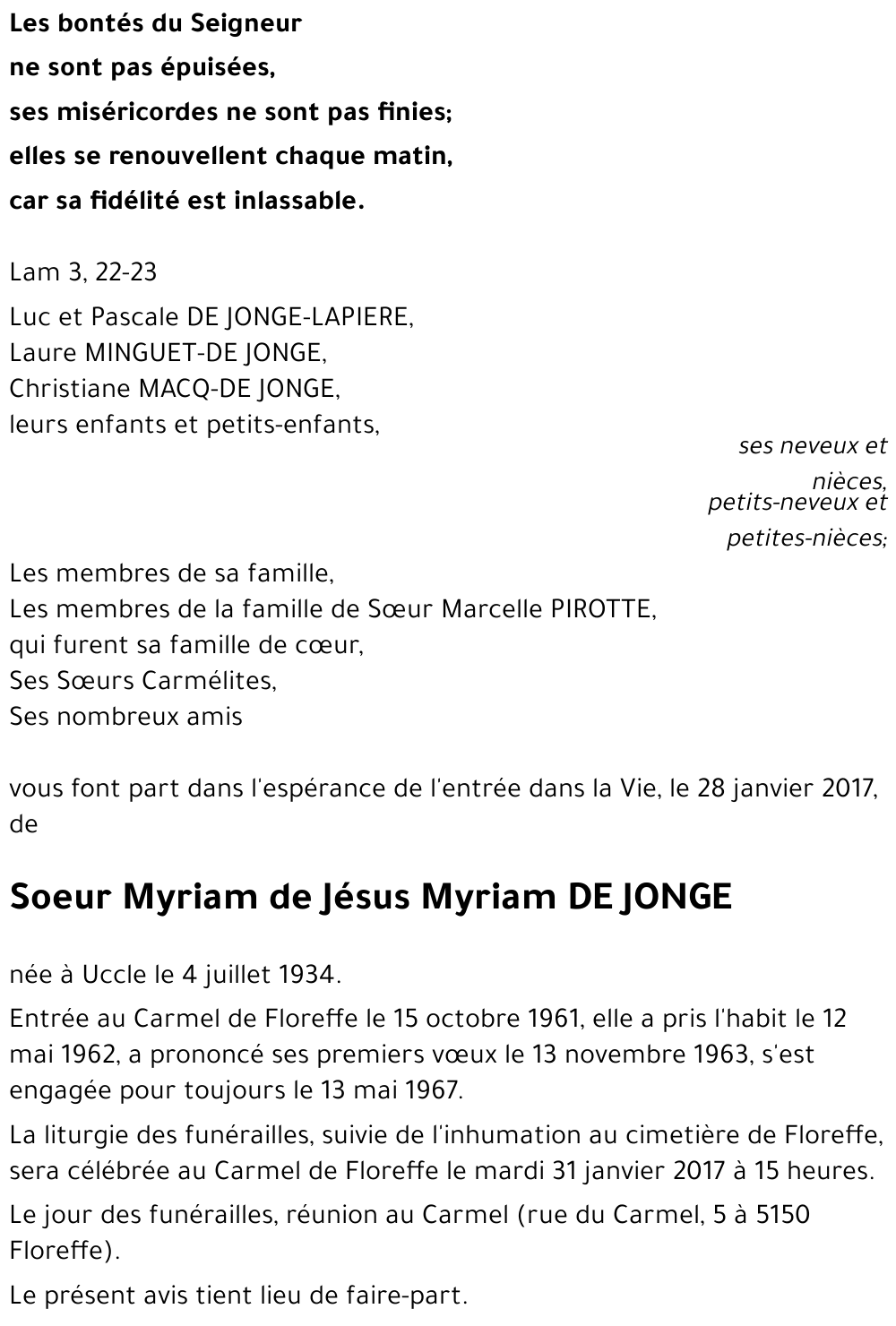 Myriam DE JONGE