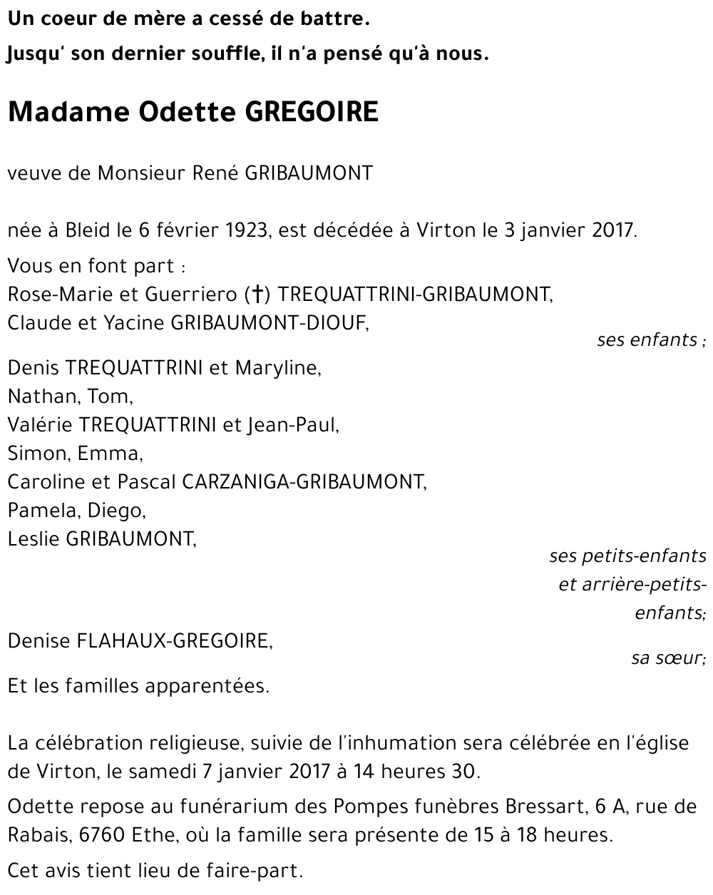 Odette GREGOIRE 