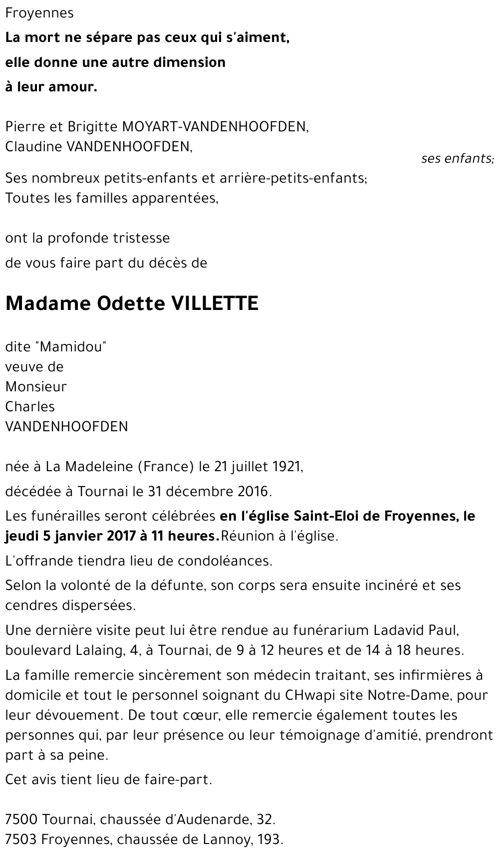 Odette VILLETTE