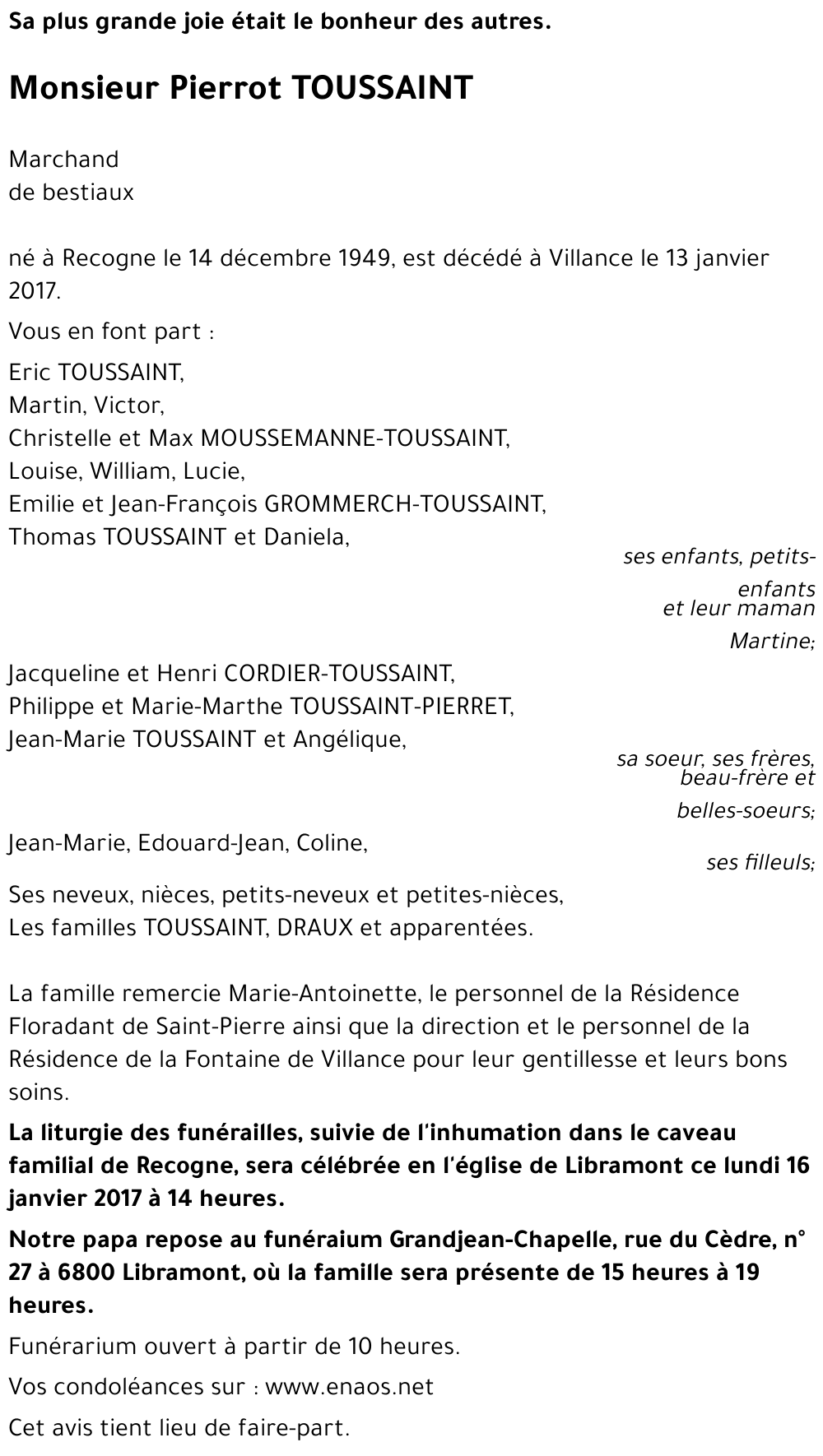 Pierrot TOUSSAINT