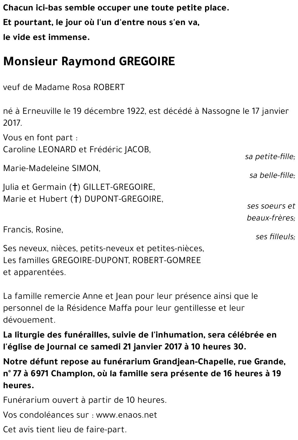 Raymond GREGOIRE