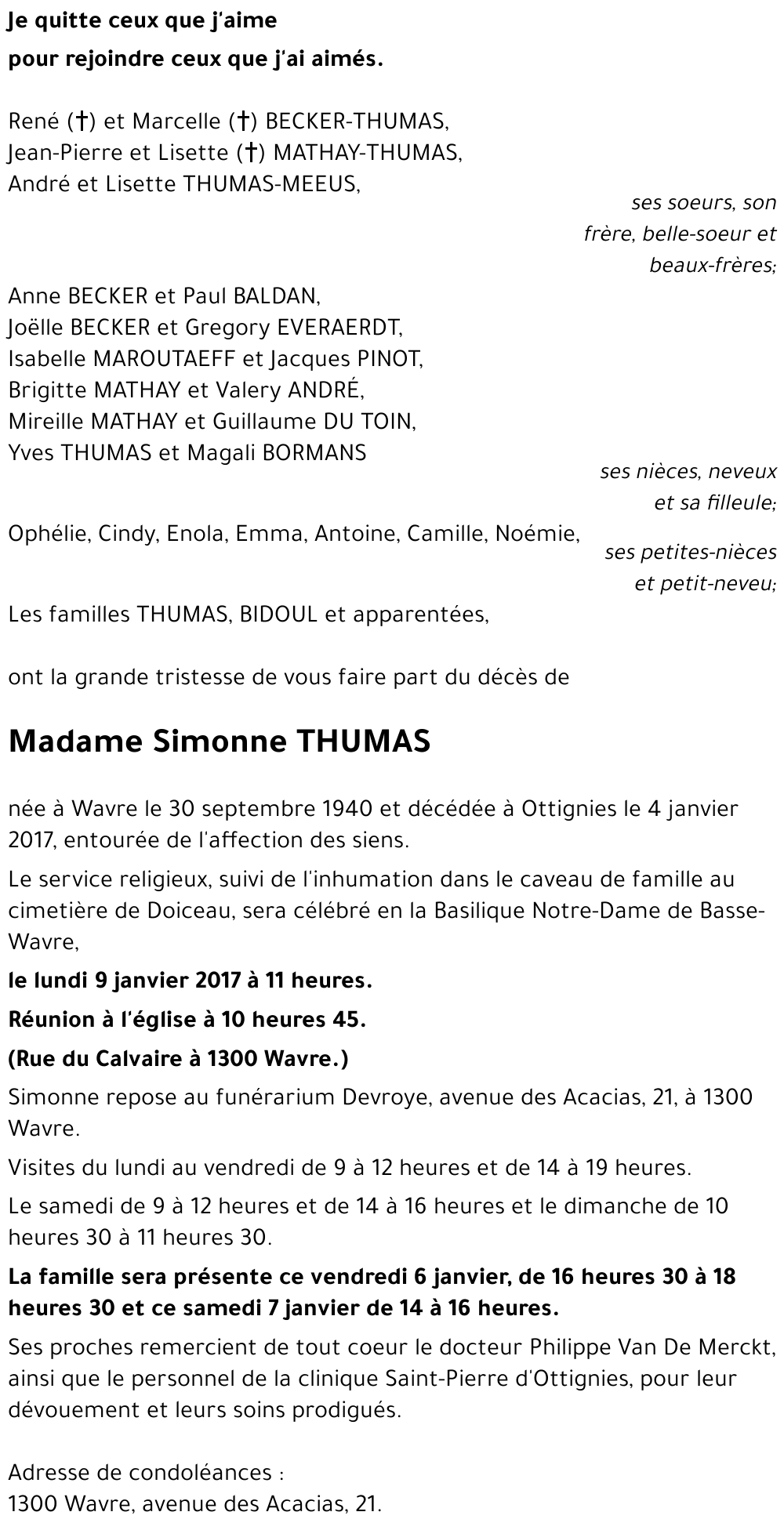 Simonne THUMAS