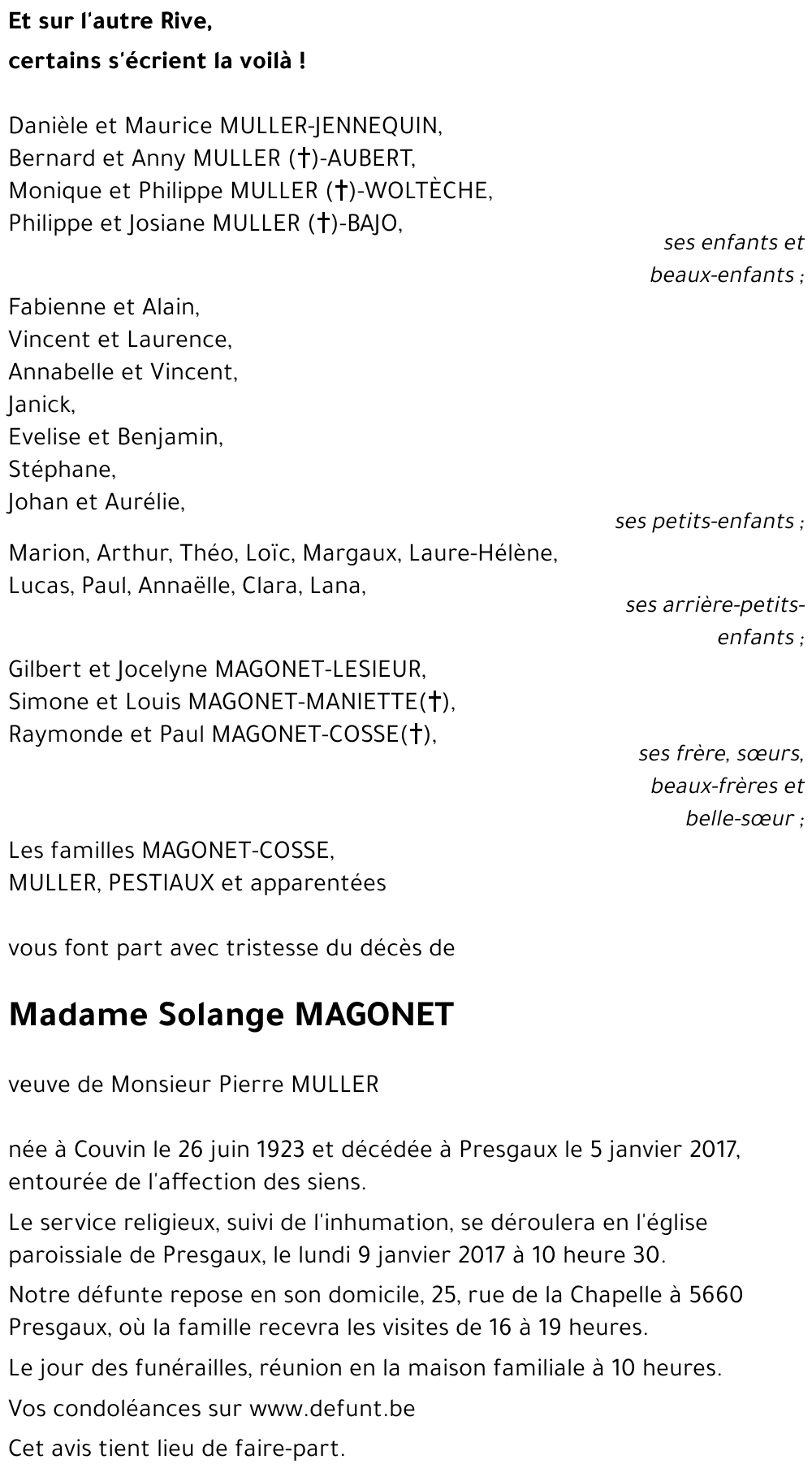 Solange MAGONET