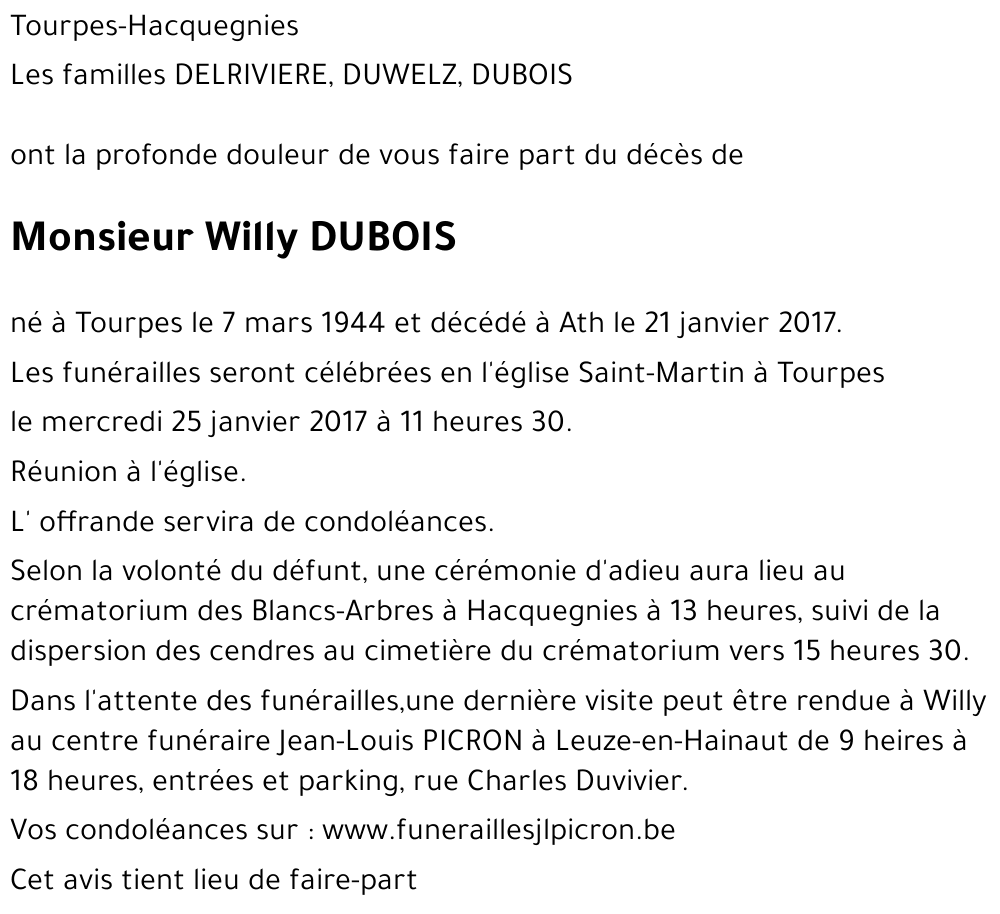 Willy DUBOIS