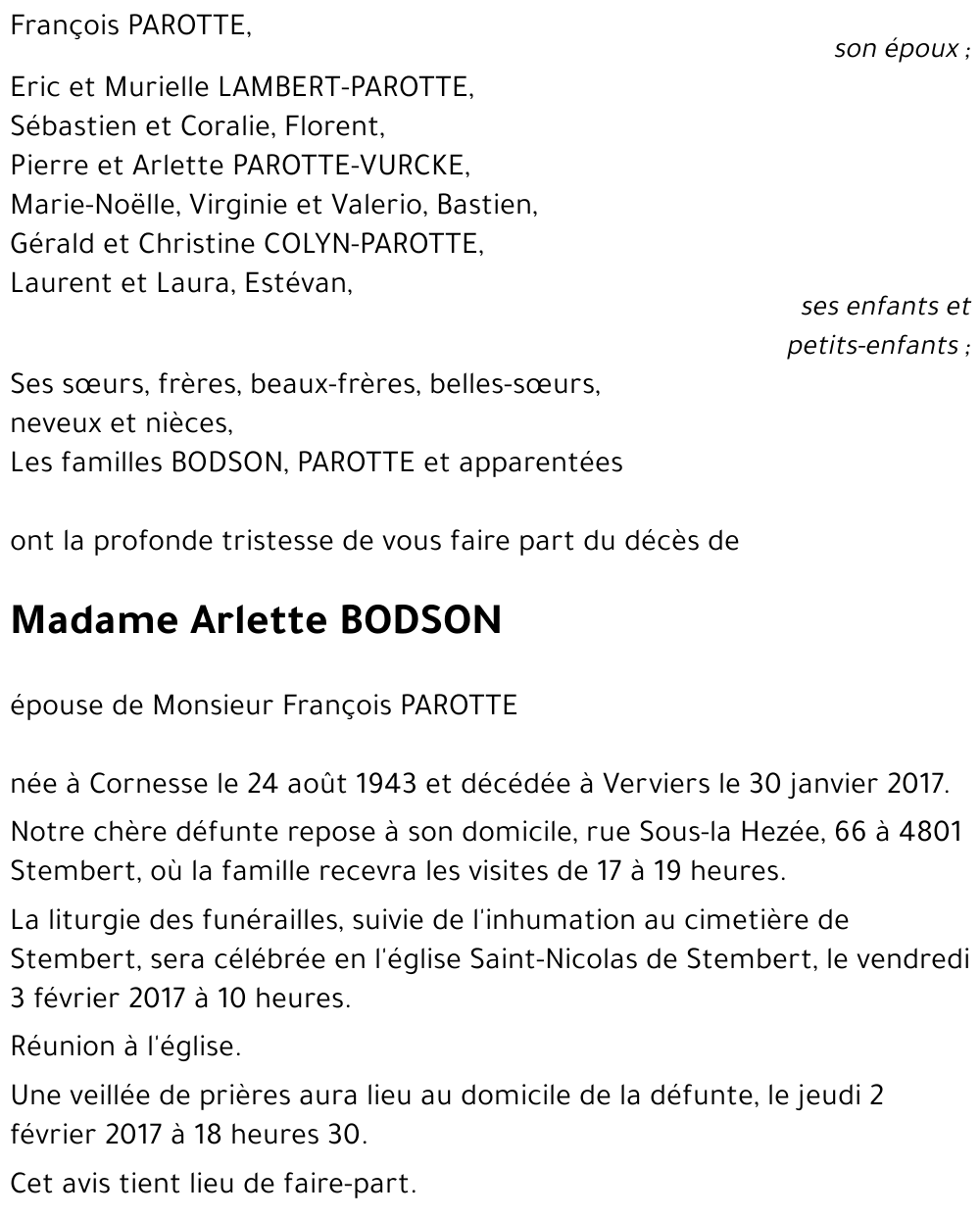 Arlette BODSON