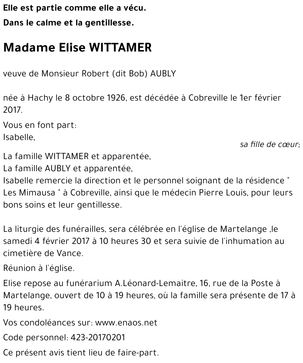 Elise WITTAMER