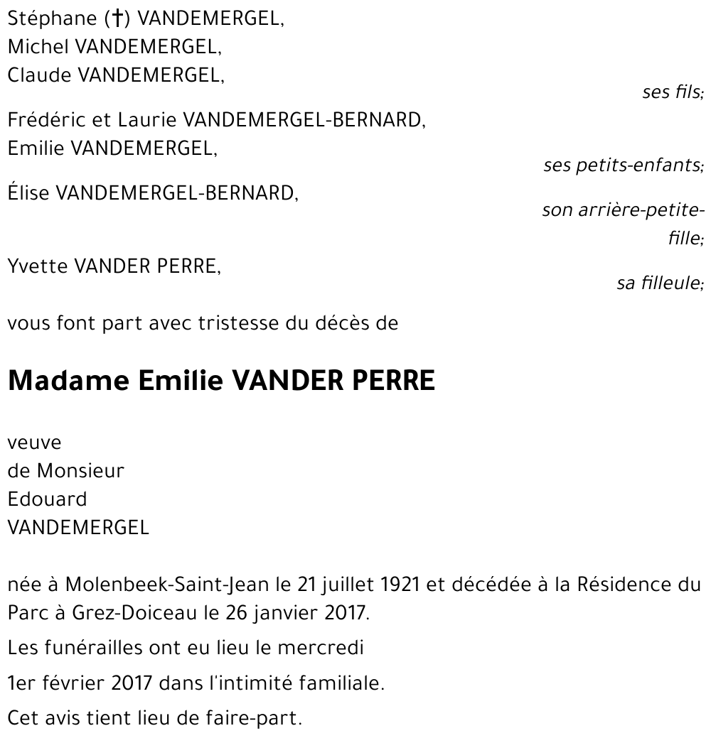 Emilie VANDER PERRE