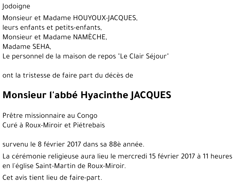 Hyacinthe JACQUES