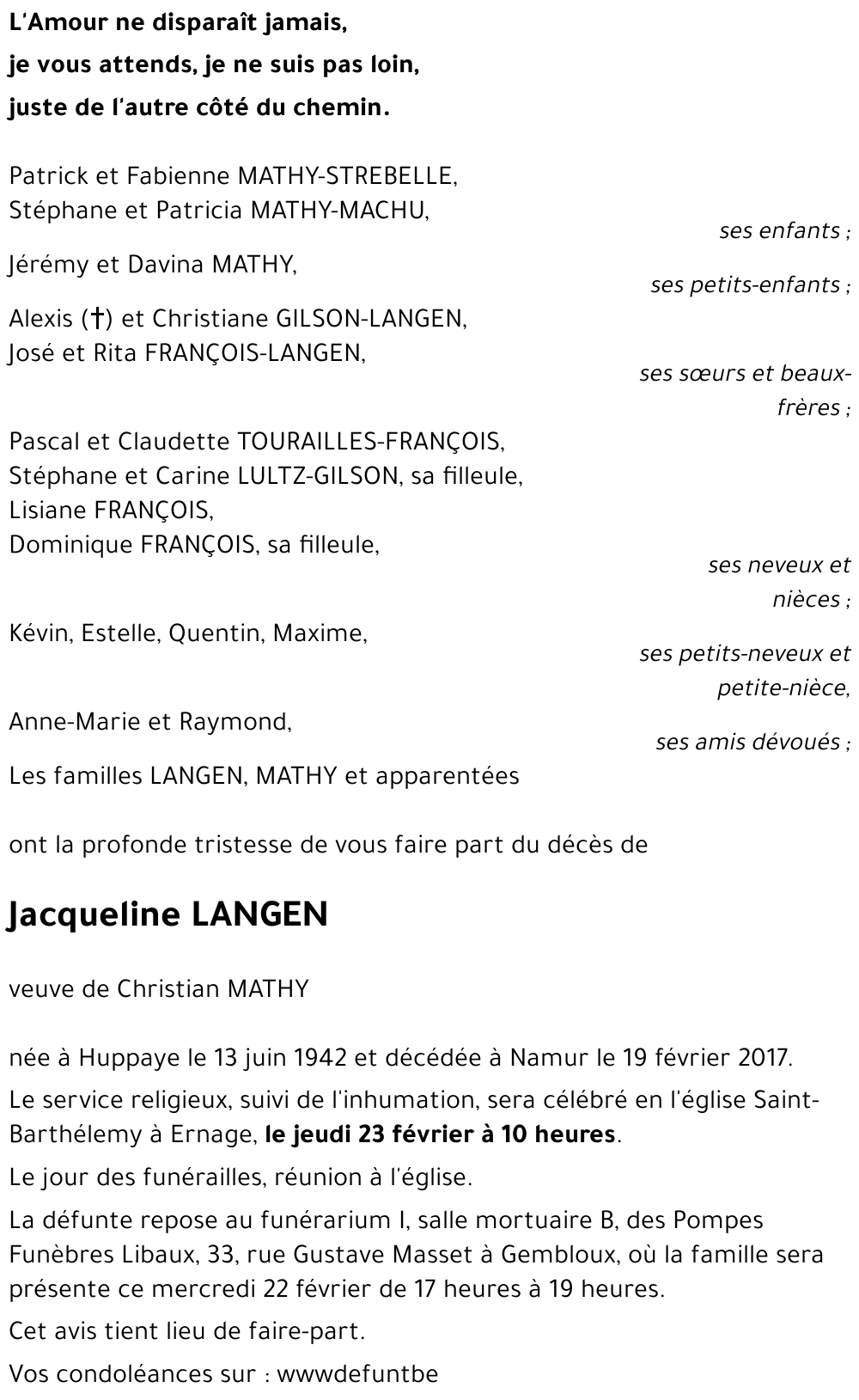 Jacqueline LANGEN
