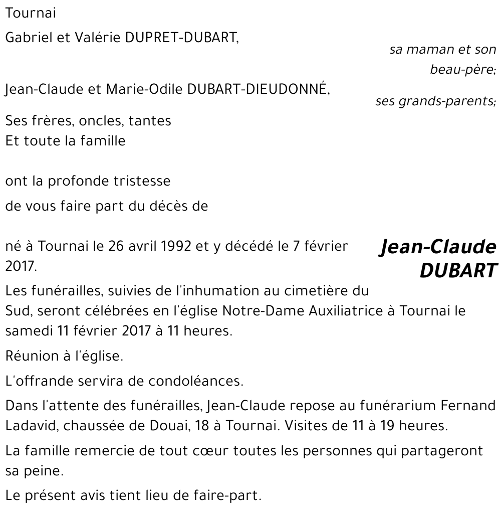 Jean-Claude DUBART