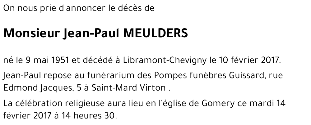Jean-Paul MEULDERS