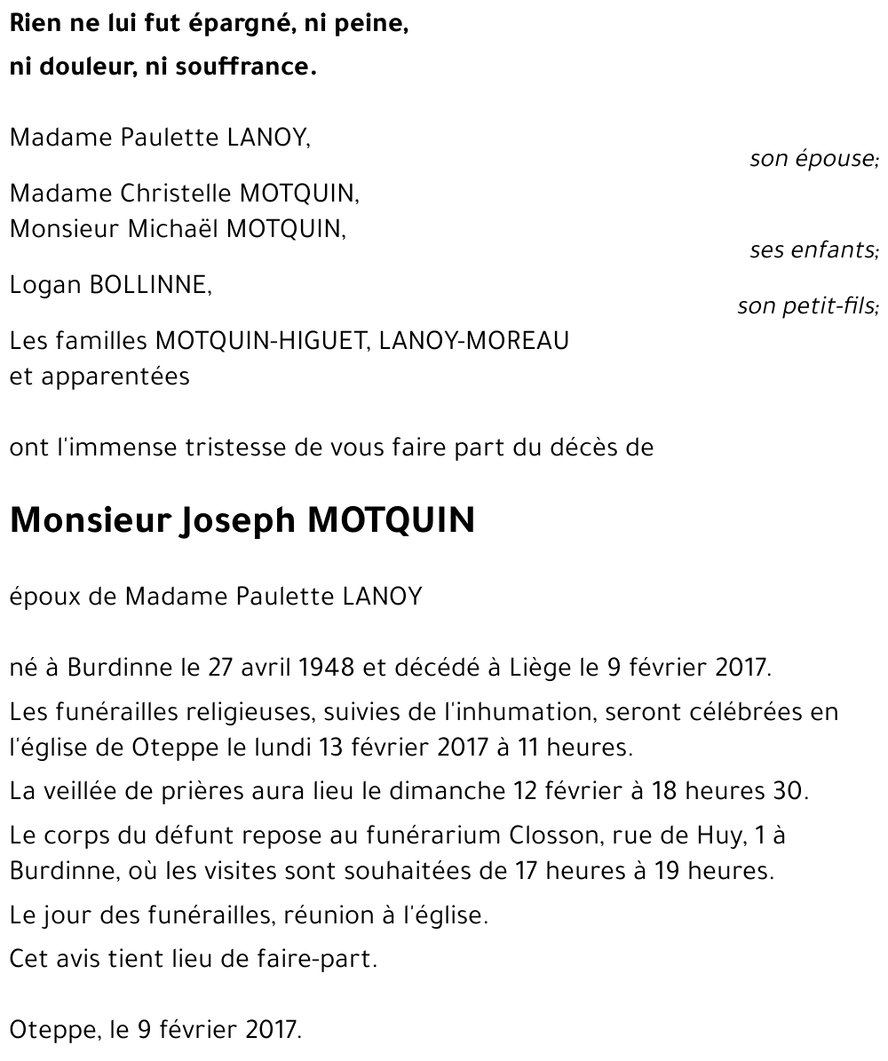 Joseph MOTQUIN