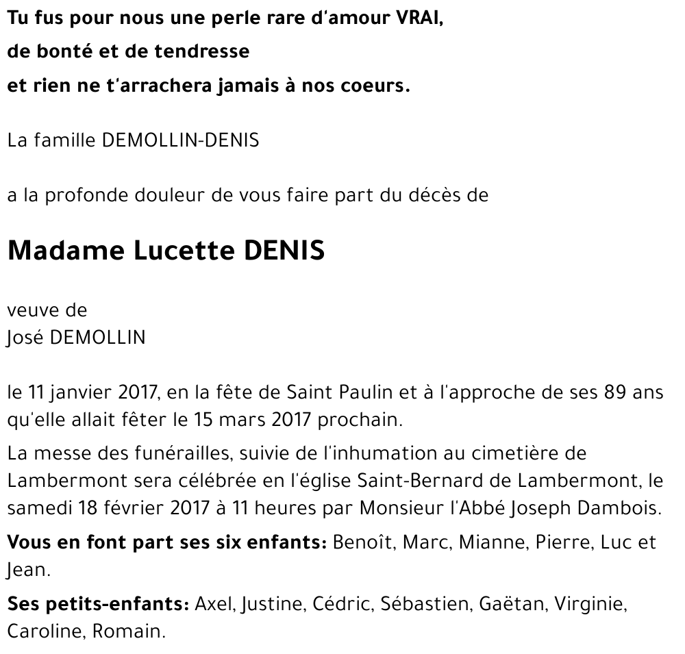 Lucette DENIS