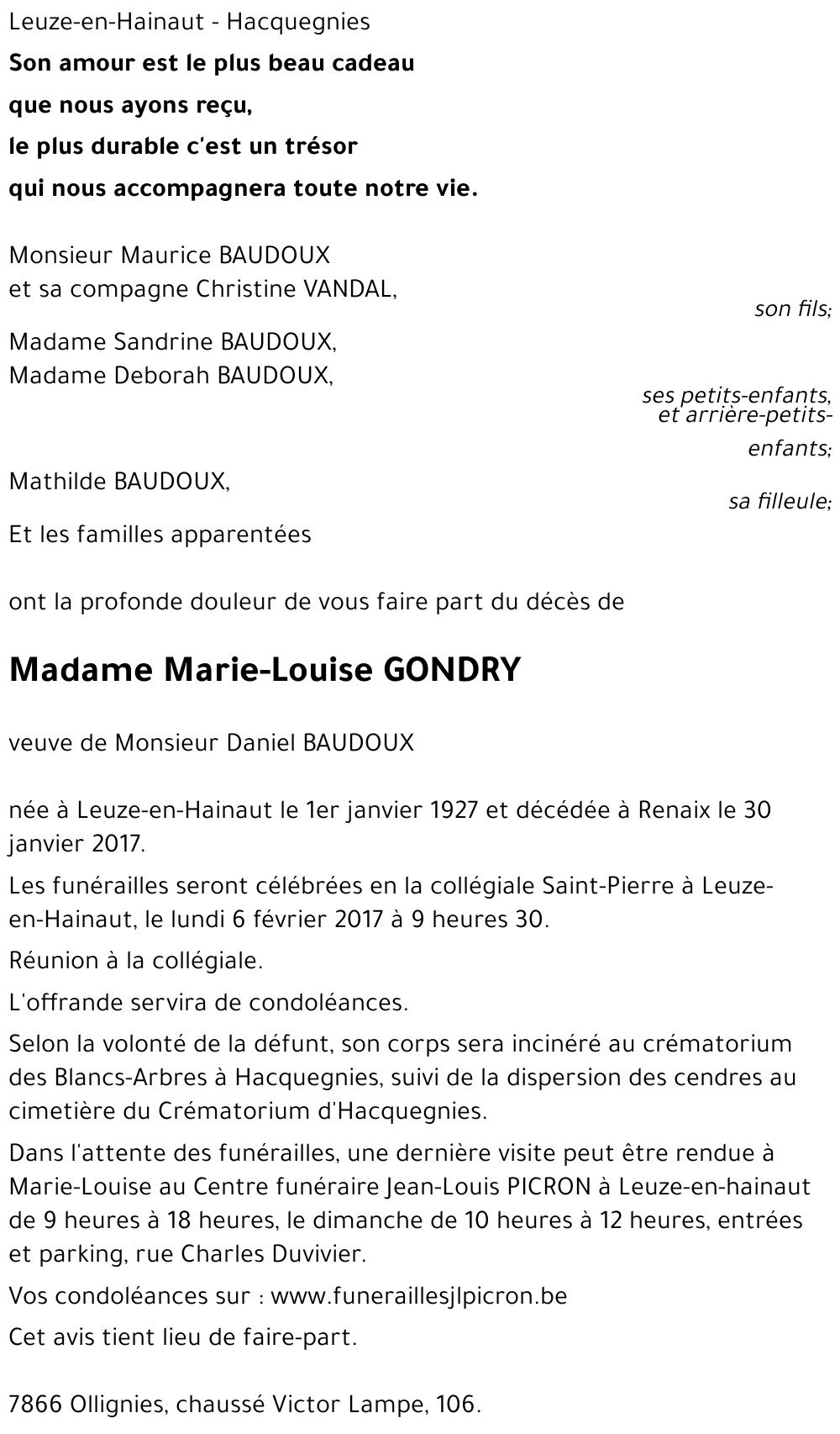 Marie-Louise GONDRY