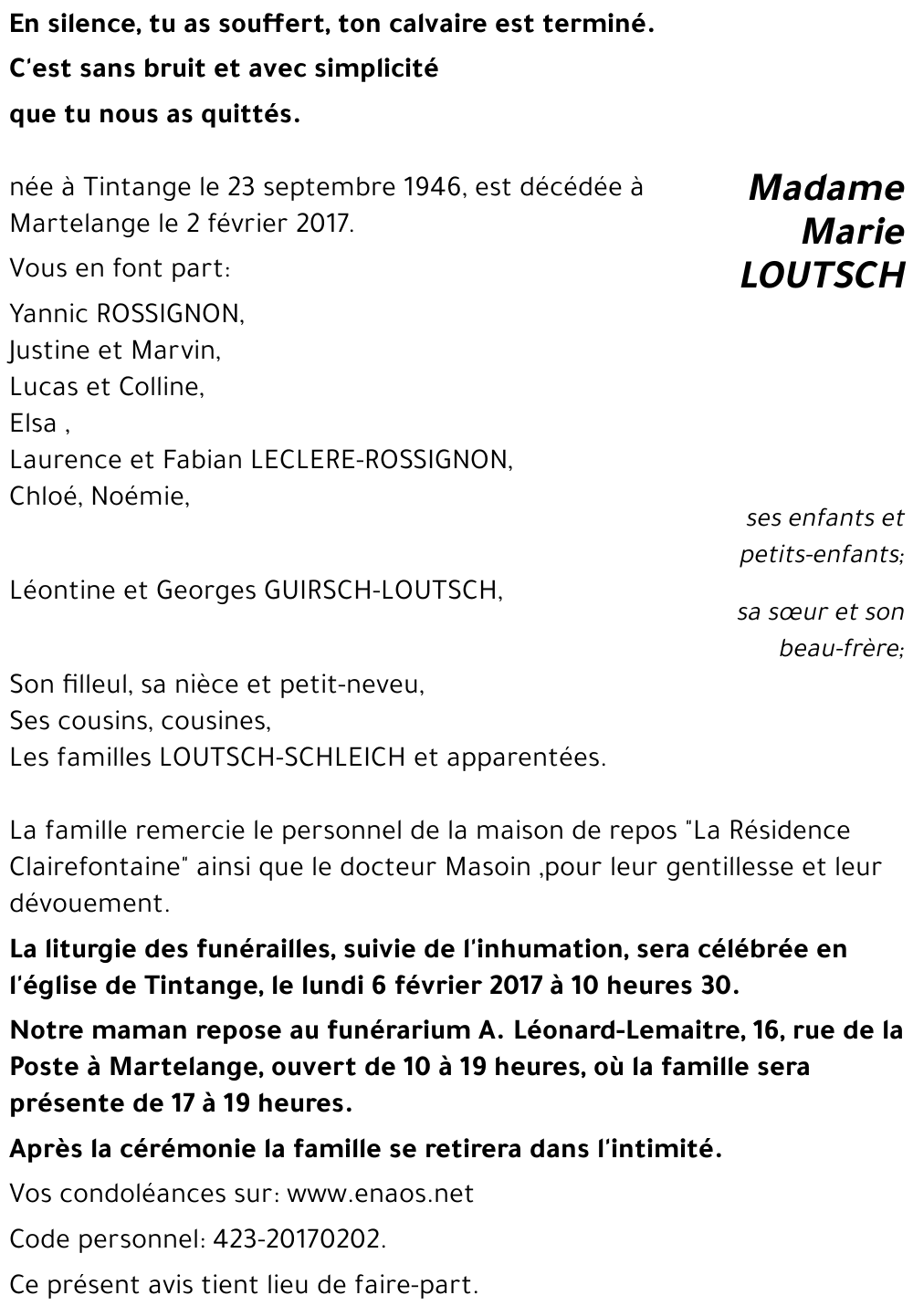 Marie LOUTSCH