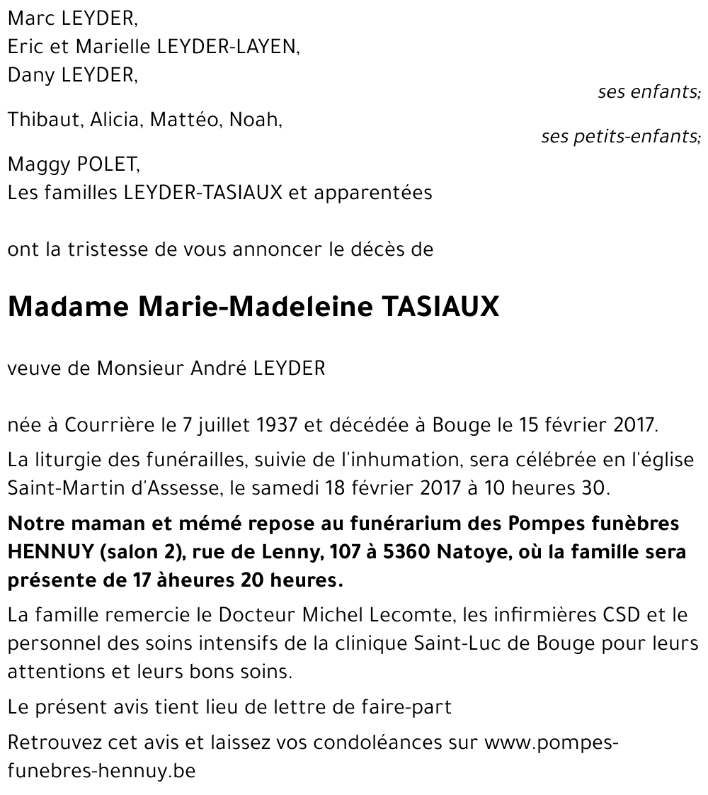 Marie-Madeleine TASIAUX