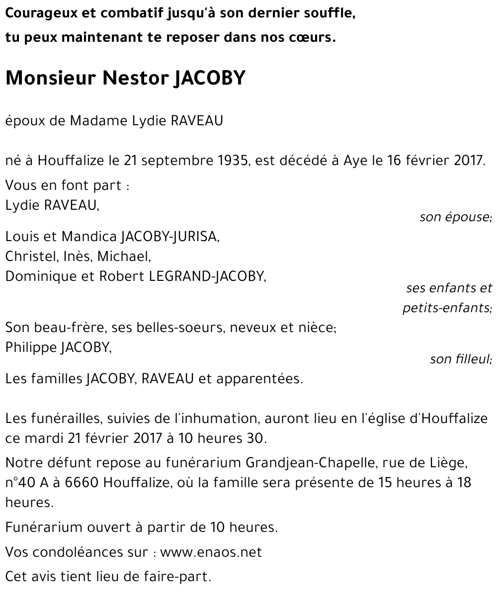 Nestor JACOBY