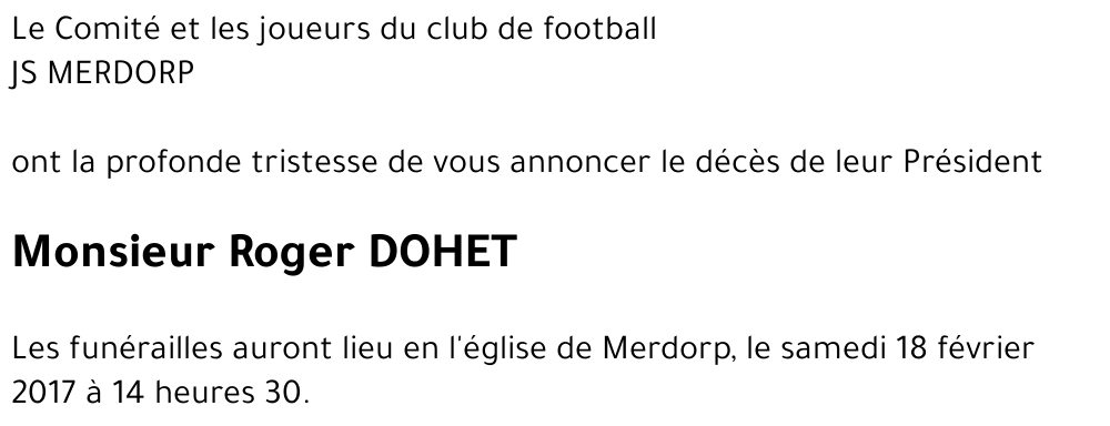 Roger DOHET