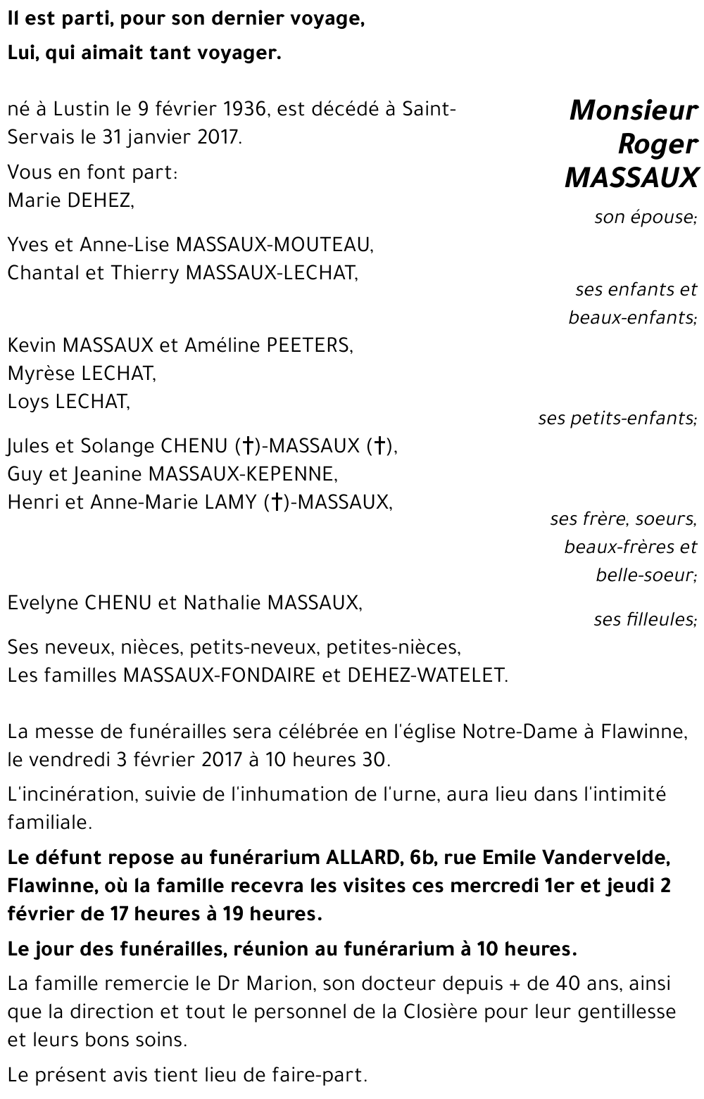 Roger MASSAUX