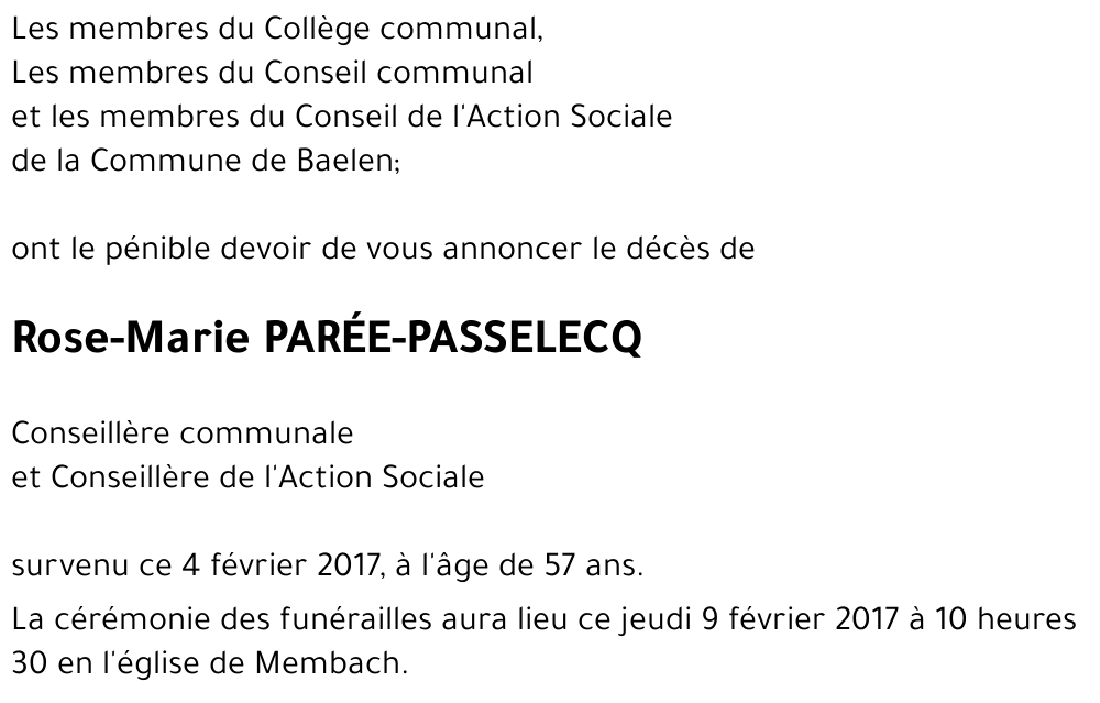 Rose-Marie PAREE-PASSELECQ