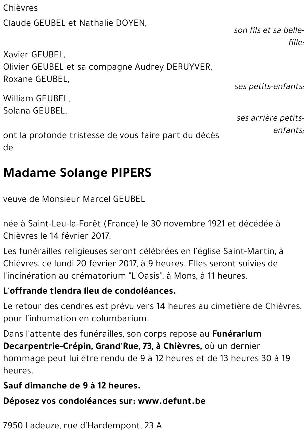 Solange PIPERS