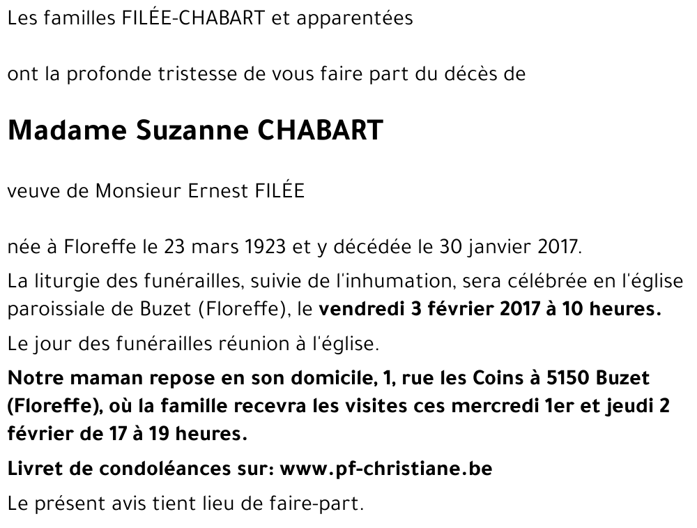 Suzanne CHABART