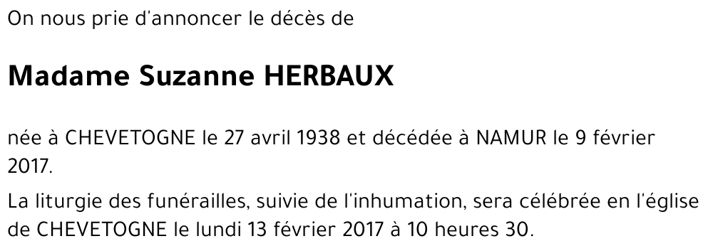 suzanne HERBAUX