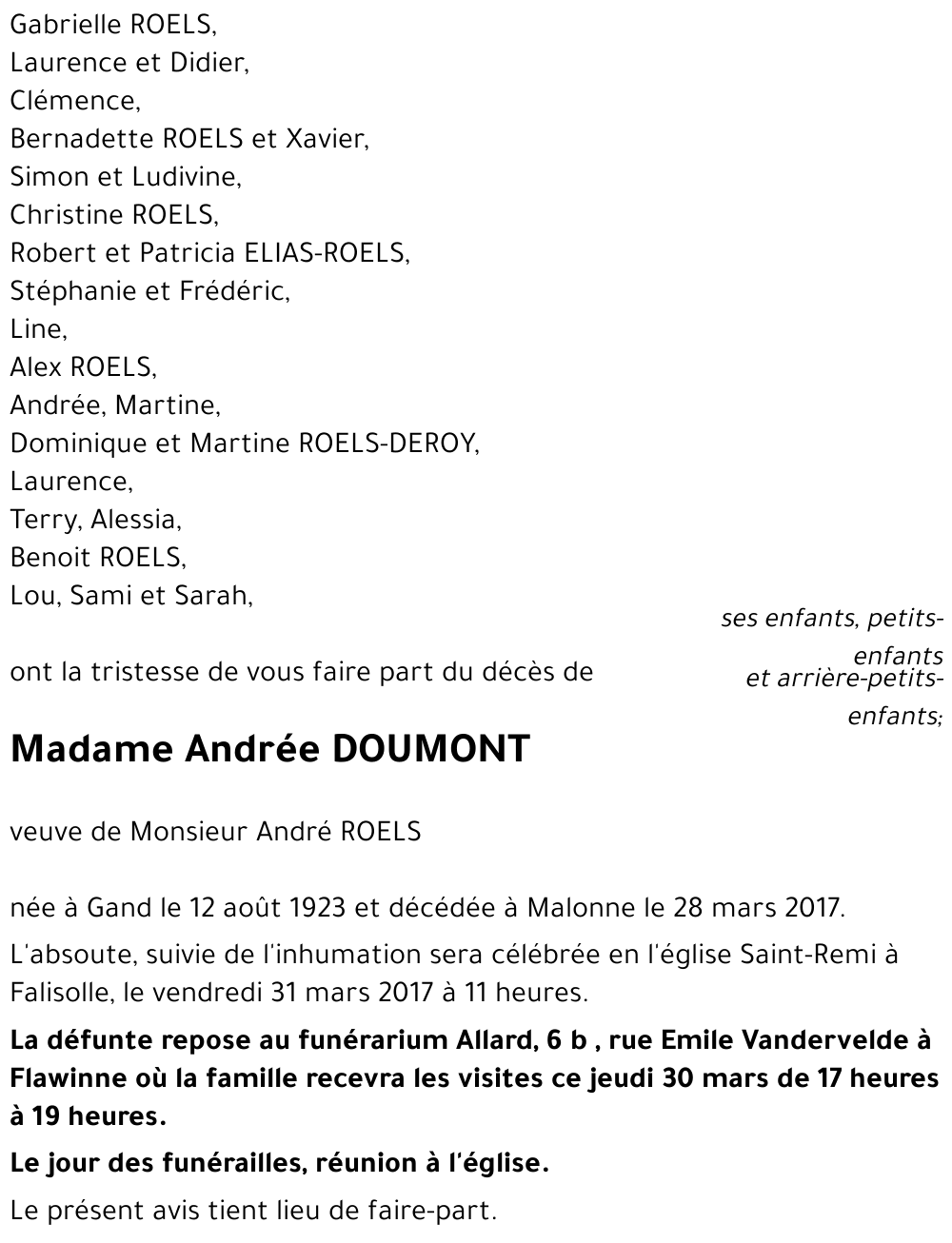 Andrée DOUMONT