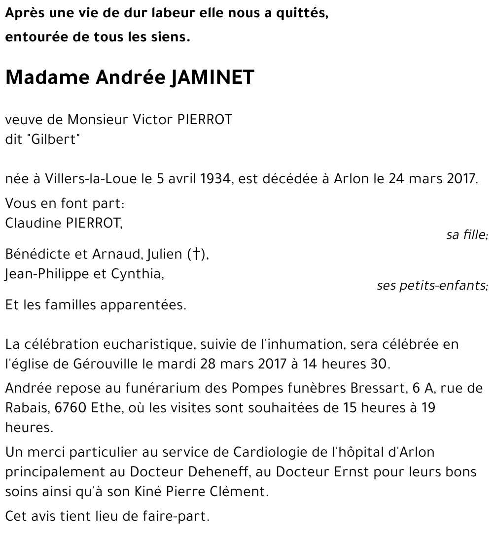 Andrée JAMINET 