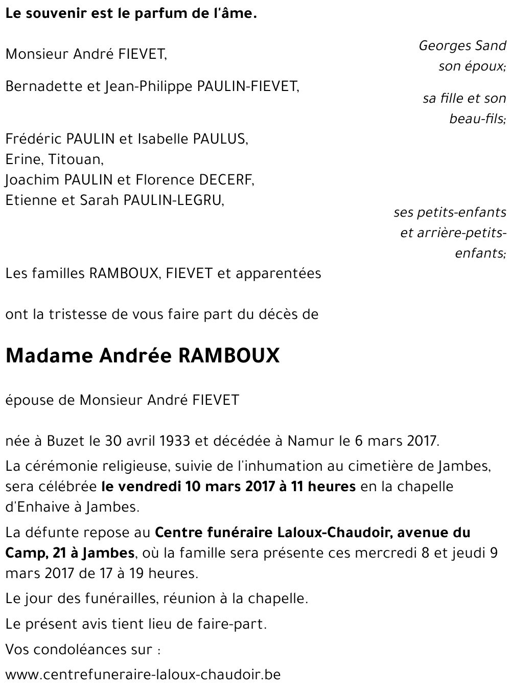 Andrée RAMBOUX