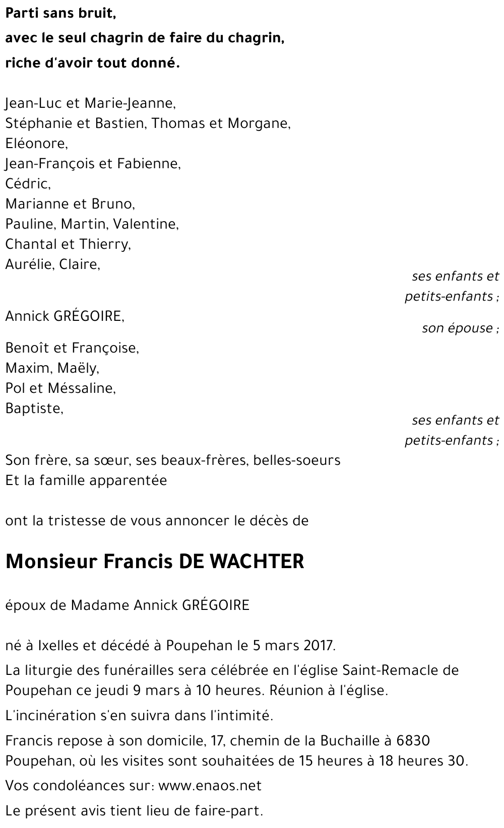Francis DE WACHTER