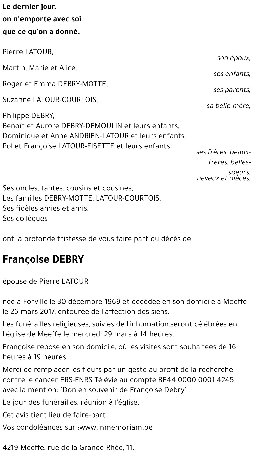 Françoise DEBRY