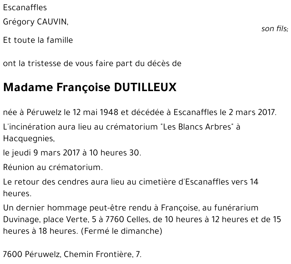 Françoise DUTILLEUX