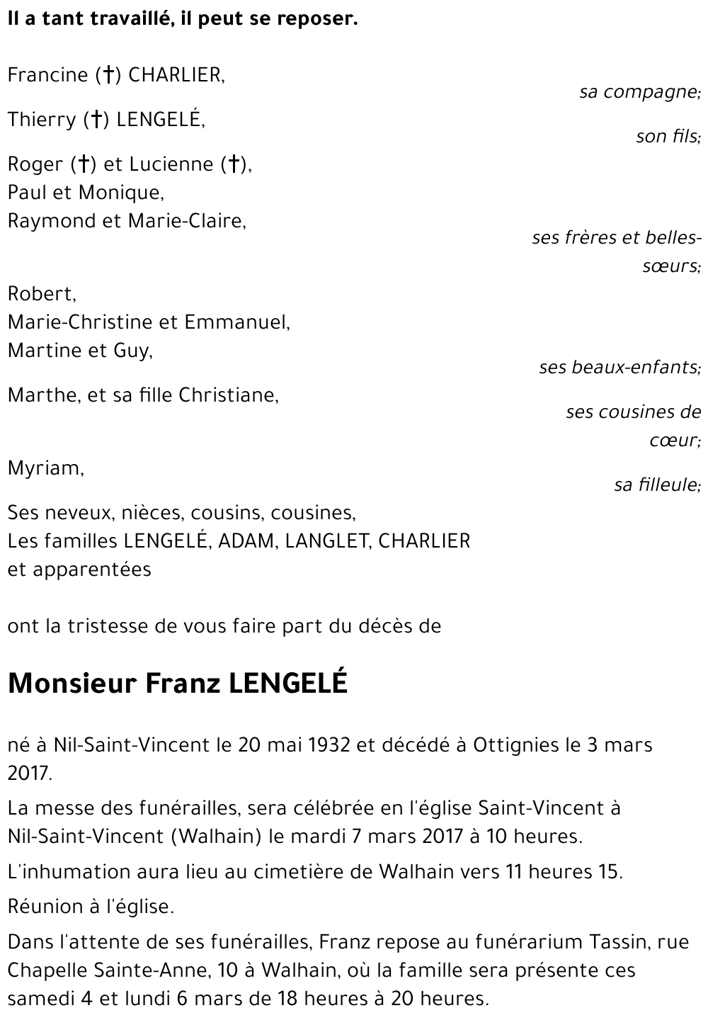 Franz LENGELE