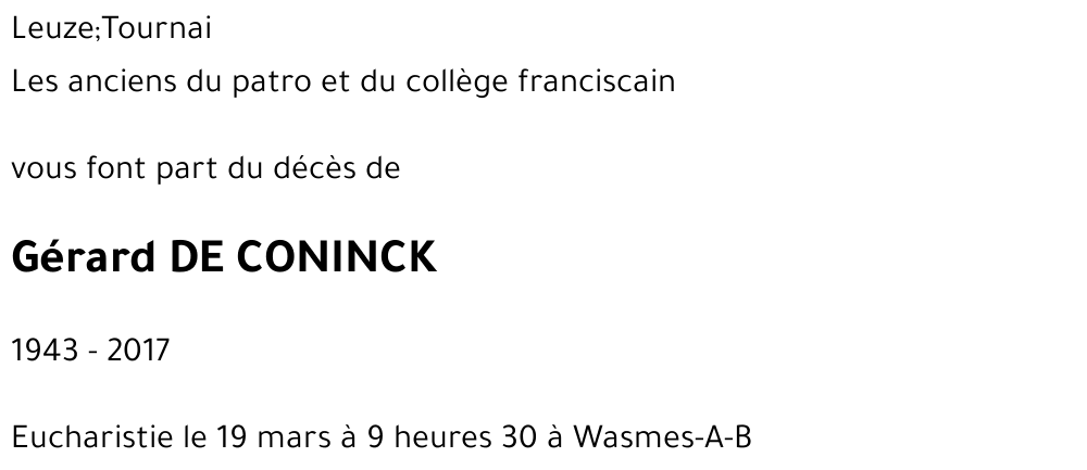 Gérard DE CONINCK