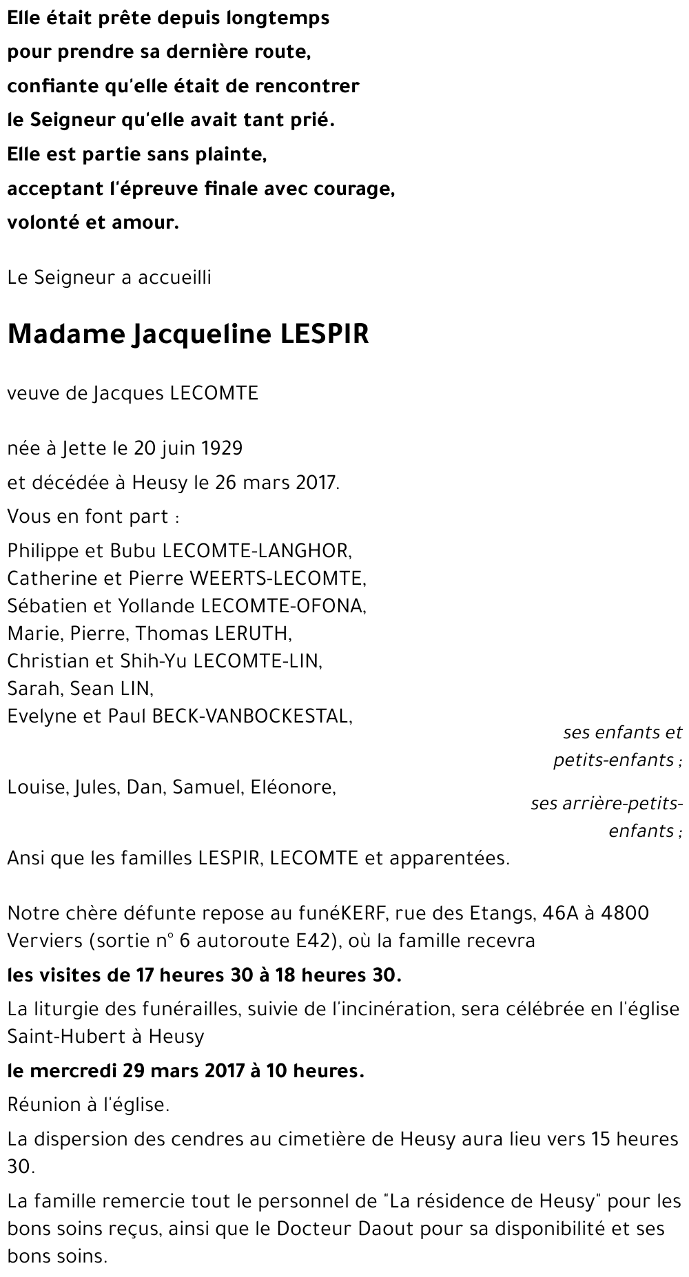 Jacqueline LESPIR